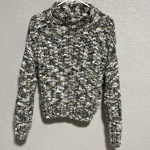 Dex Rib Marled Mock Neck Heavy Knit Popover Sweater Small - Picture 3 of 7